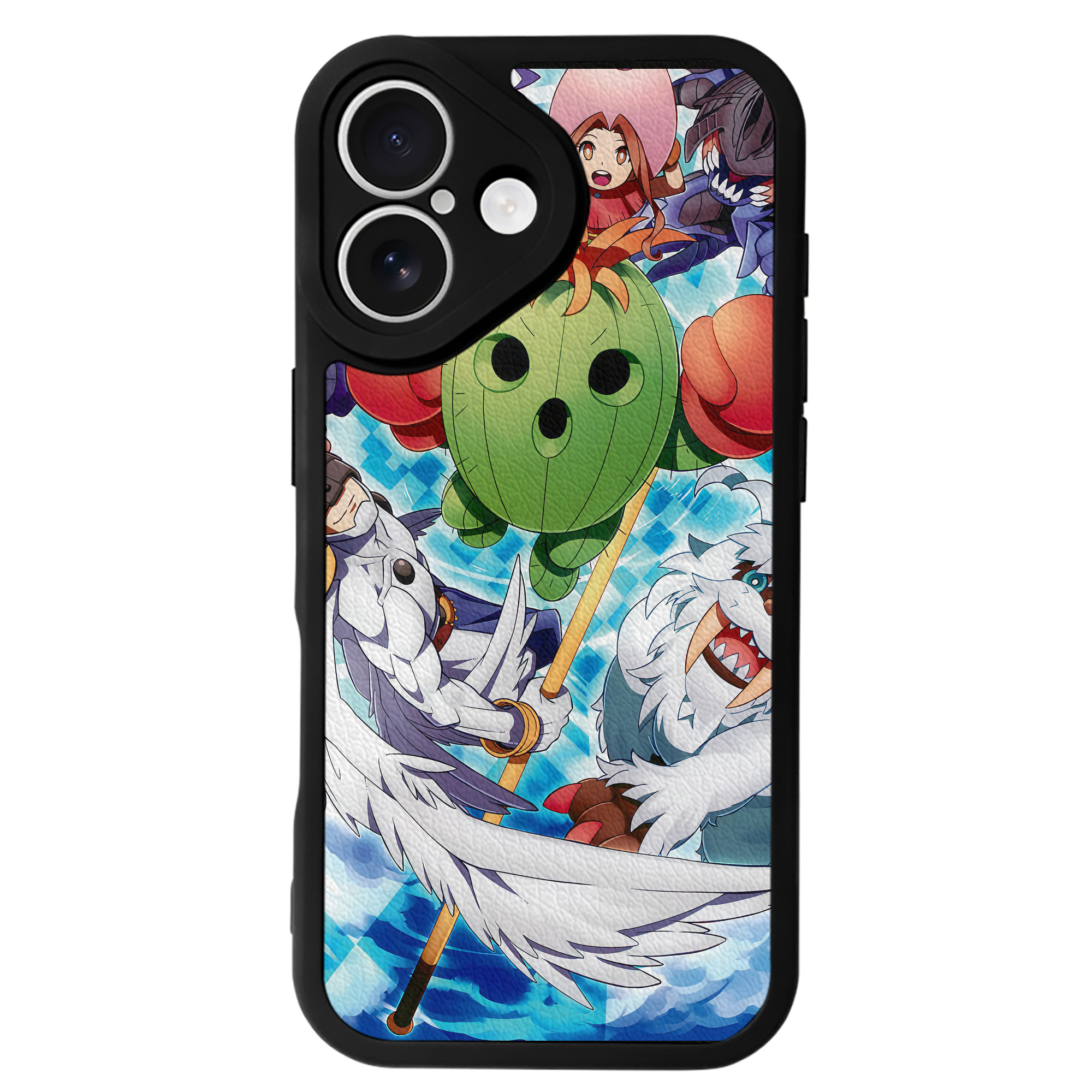 （画像用） Digimon デジタルモンスター/デジモン 【iPhone 16シリーズ対応】シリコンスマホケース（レザー調） 材質：シリコン